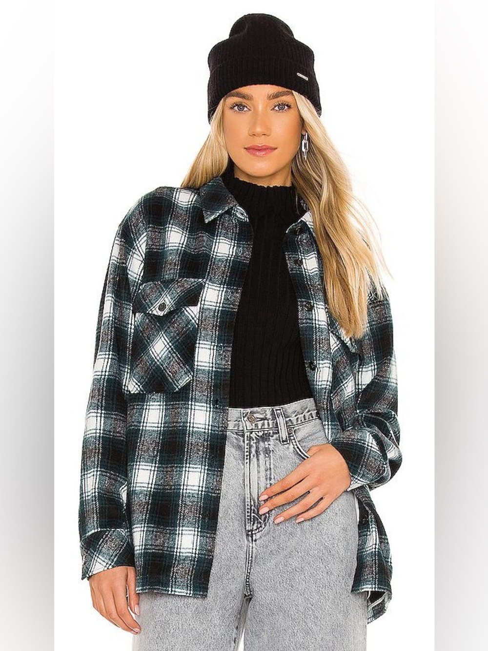Brand New w Tags! LAMARQUE x REVOLVE Storm Plaid Shirt Jacket in Green Multi M